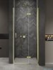 New Trendy Nesta Light Gold 80x200 cm drzwi wnękowe prawe wspornik skośny złoty połysk/szkło przejrzyste D-0908A